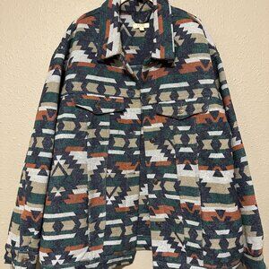 Oddy Aztec Button Up Sweater Jacket